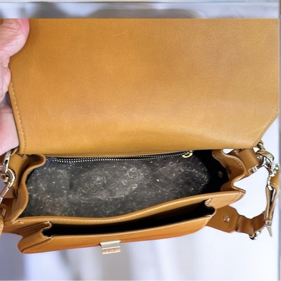 NEW The Kooples | Leather Calfskin |Satchel Crossbody bag Mustard Yellow | $485 - Picture 6 of 13